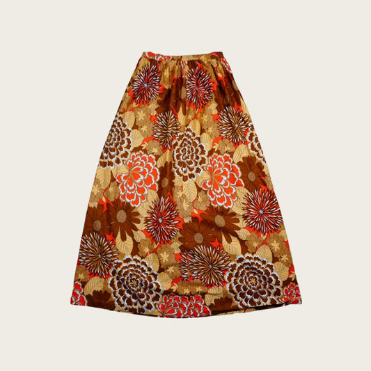 Hippie 1960's long skirt, floral pattern