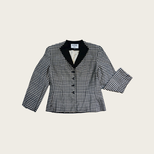 silk blazer, checkered, 1990s