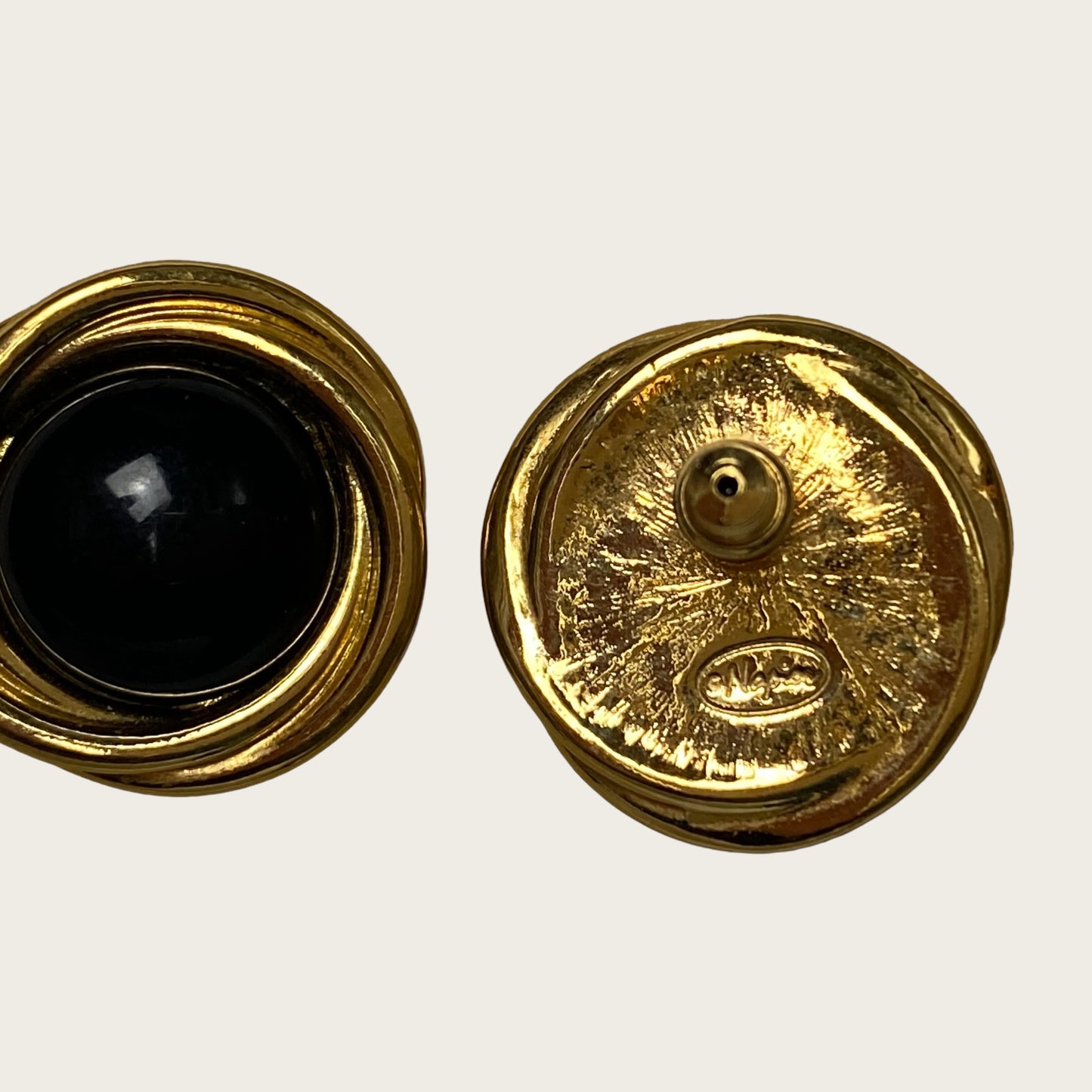 Black and gold platted ‘Napier’ earrings