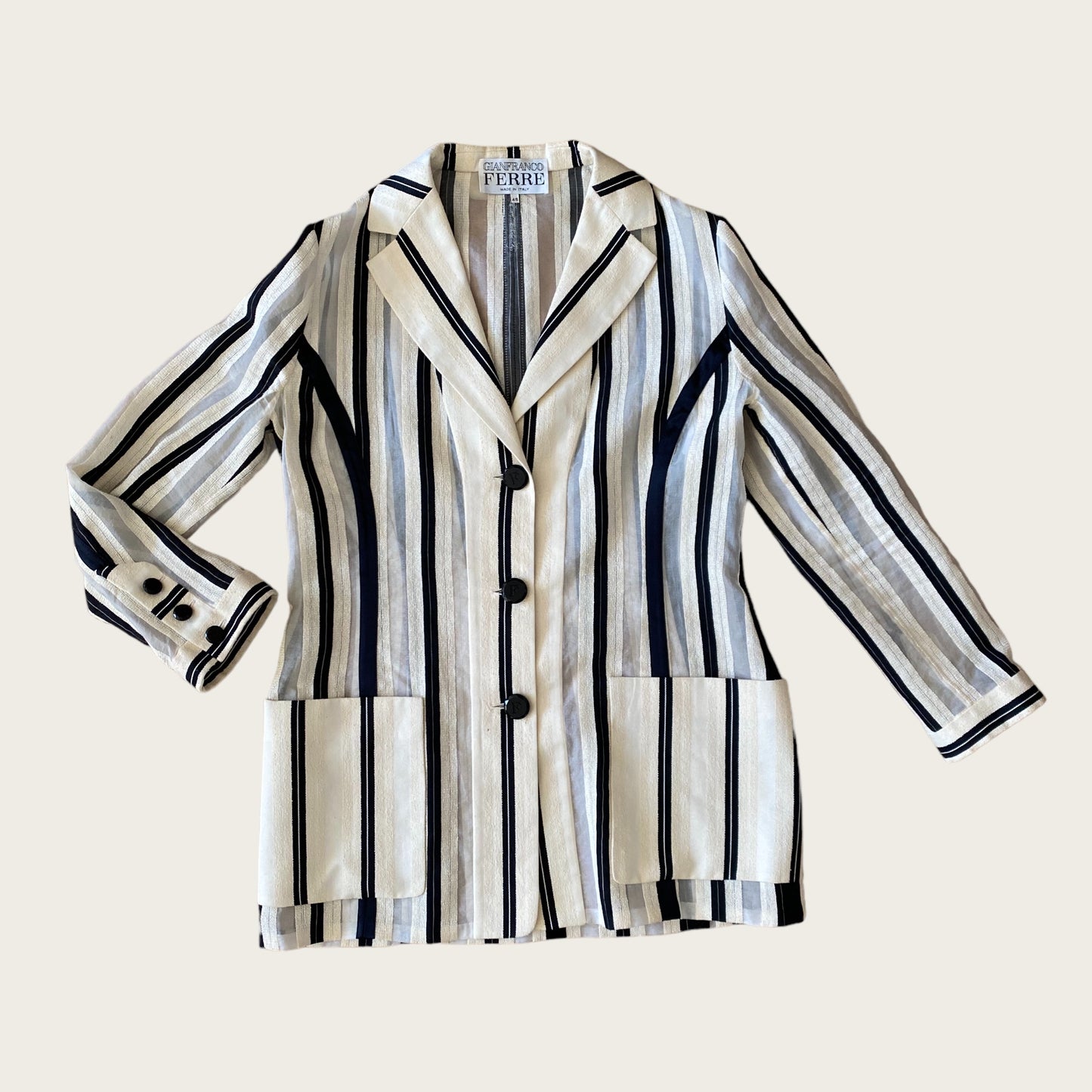 GianFranco Ferre 1990s stripy jacket