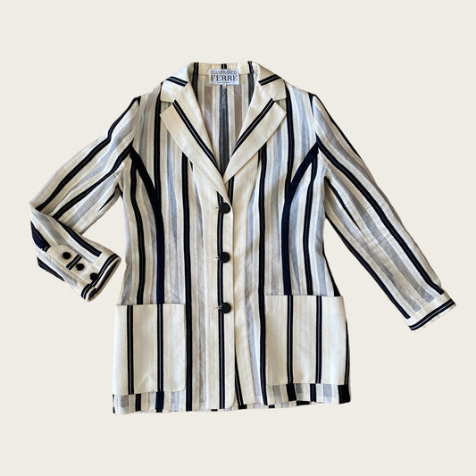 Gian Franco Ferre 1990s stripy blazer
